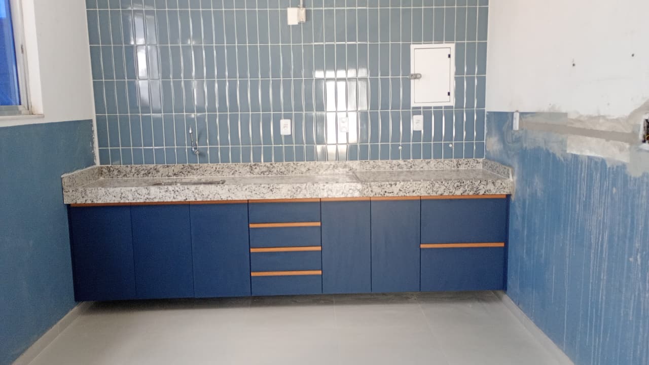 Bancada azul sob medida